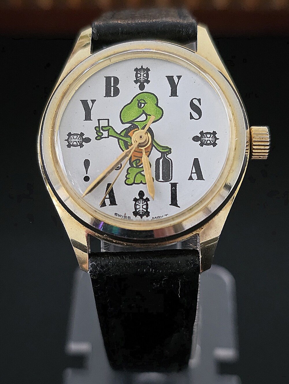 VTG Rare Turtle Club YBYSAIA Mechanical 31mm Swiss Watch Runs Swiss Collectible
